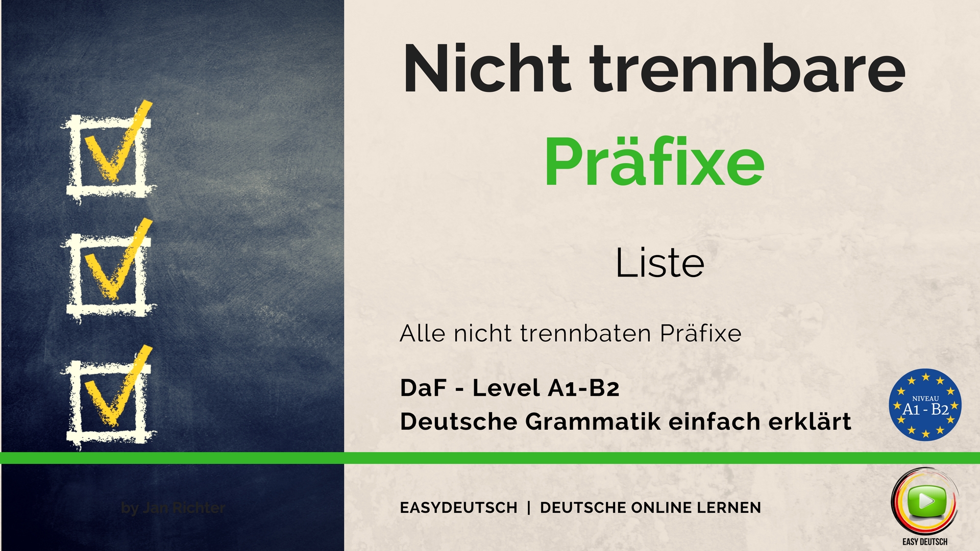 Liste Nicht trennbare Präfixe mit Beispielen EasyDeutsch