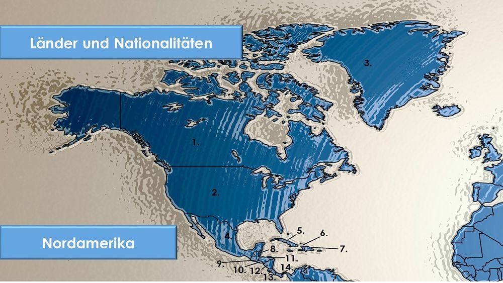 Länder uns Bewohner Nordamerika auf Deutsch